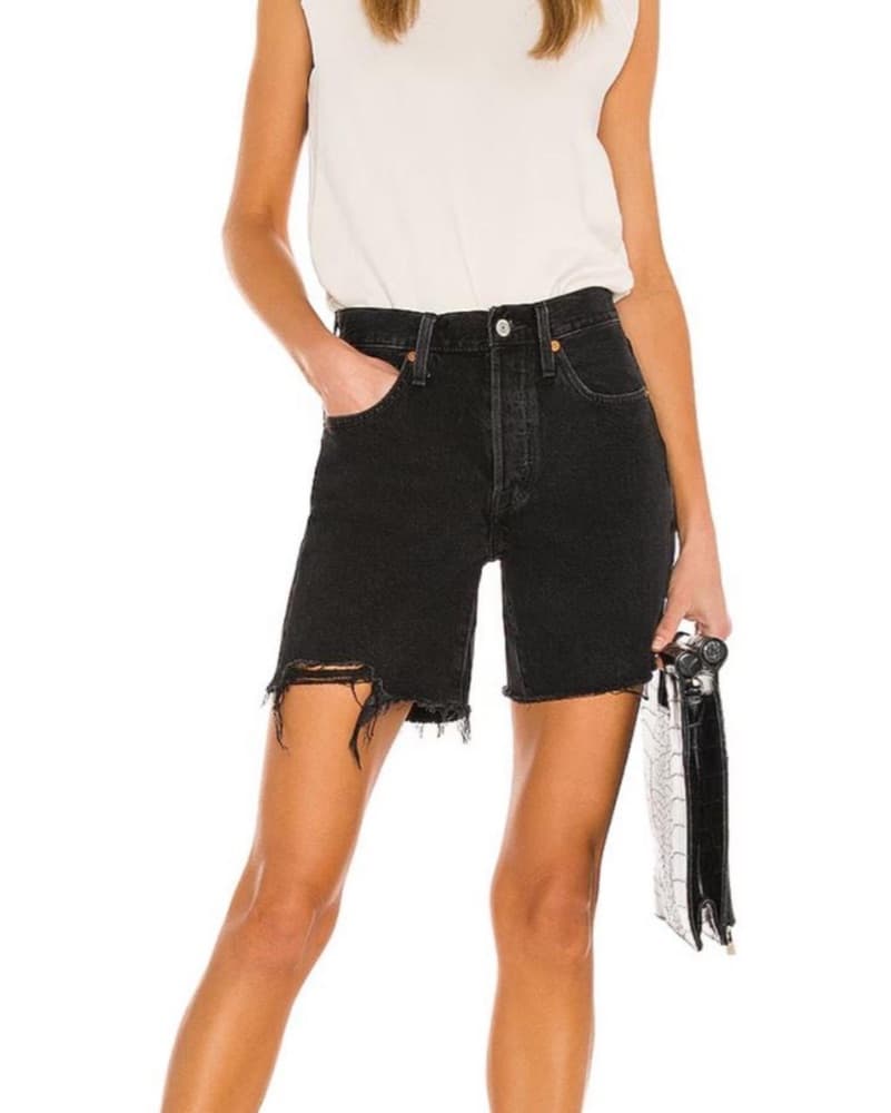 Levi Midi Black Jean Short - Image 1
