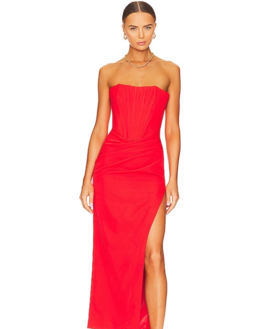 Bardot Saira Midi Dress in Orange Sorbet - Image 4