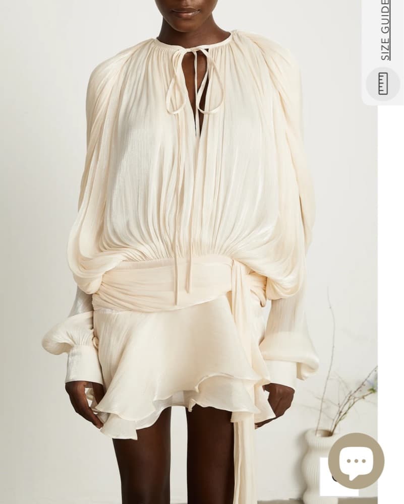 Neutral Fully Pleated Ruffled Mini Dress - Image 3