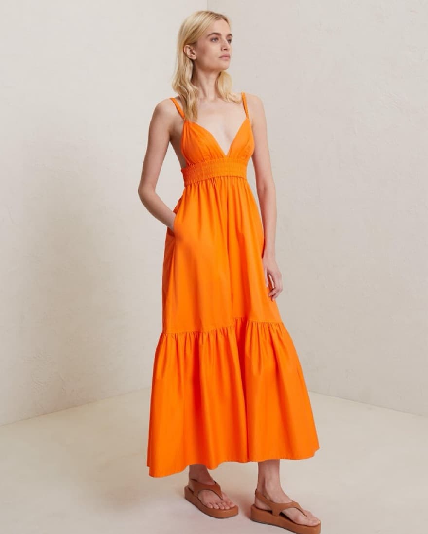 A.L.C. Rhodes Maxi Dress (Orange) - Image 2