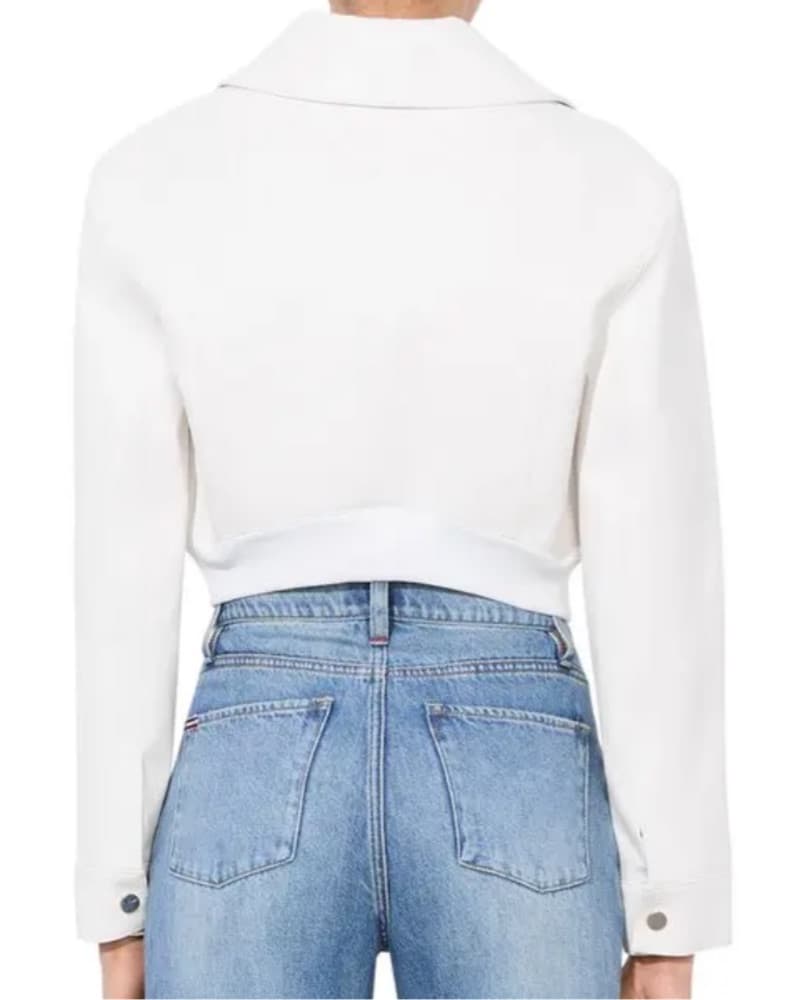 Alice & Olivia White Leather Jacket - Image 4