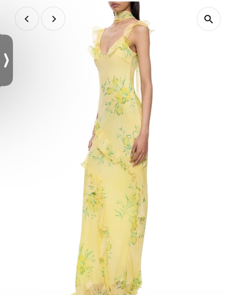 De La Vali Yellow Floral Dress - Image 2