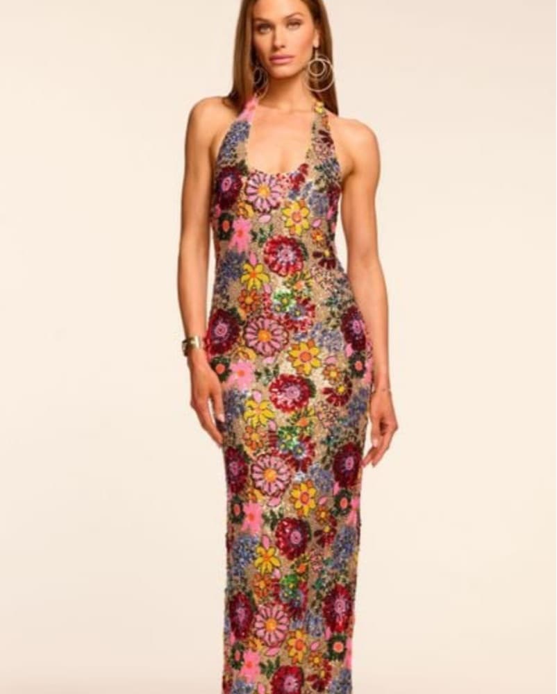 Ramy Brook Floral Halter Maxi Dress - Image 2