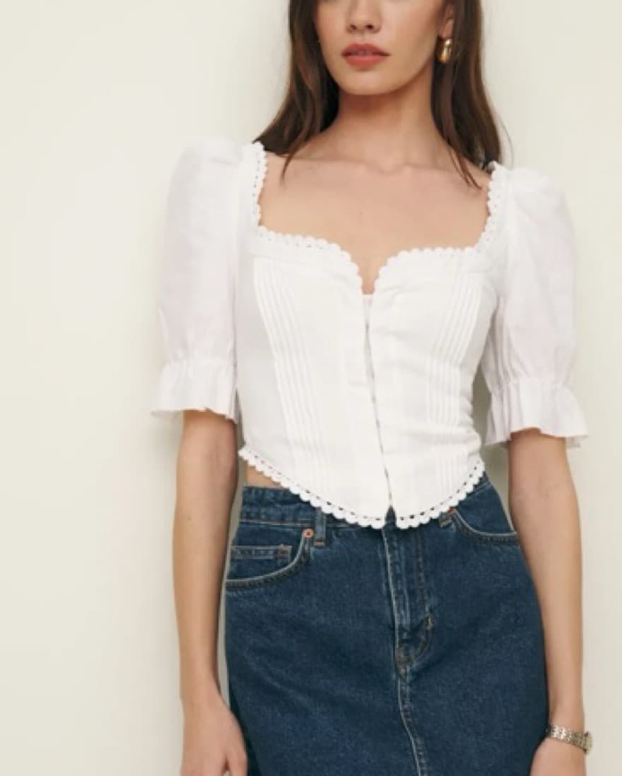 Reformation Simmie Linen Top - Image 1