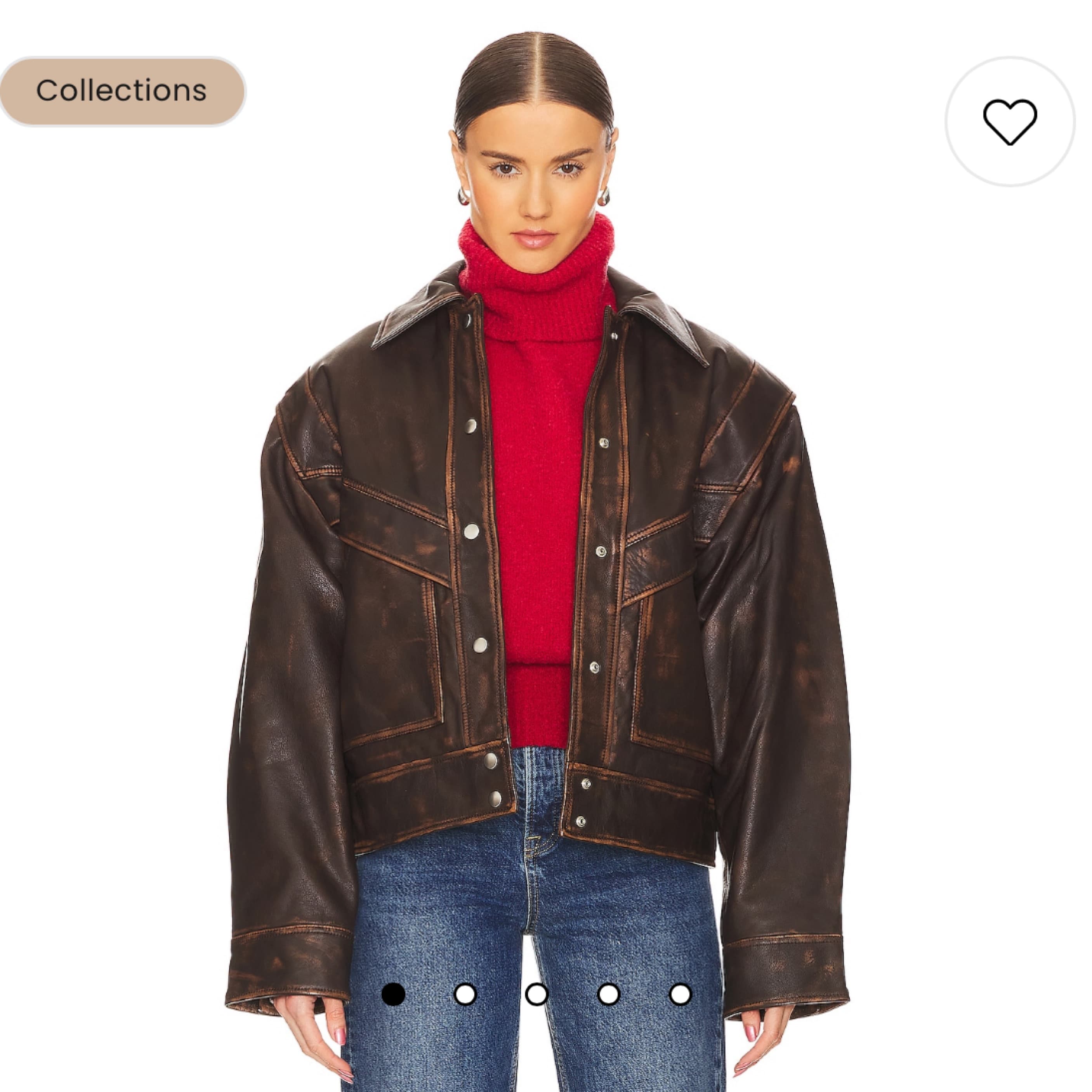 GRLFRND Distressed Leather Jacket - Image 1