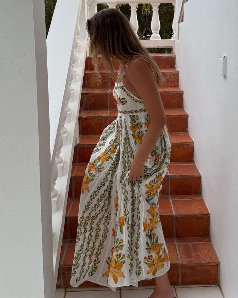 White Floral Maxi Dress - Image 2