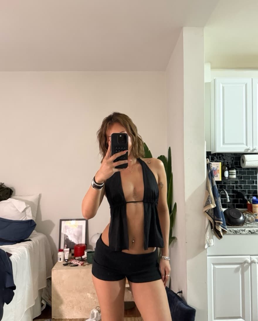 Black Knit Micro Shorts - Image 5