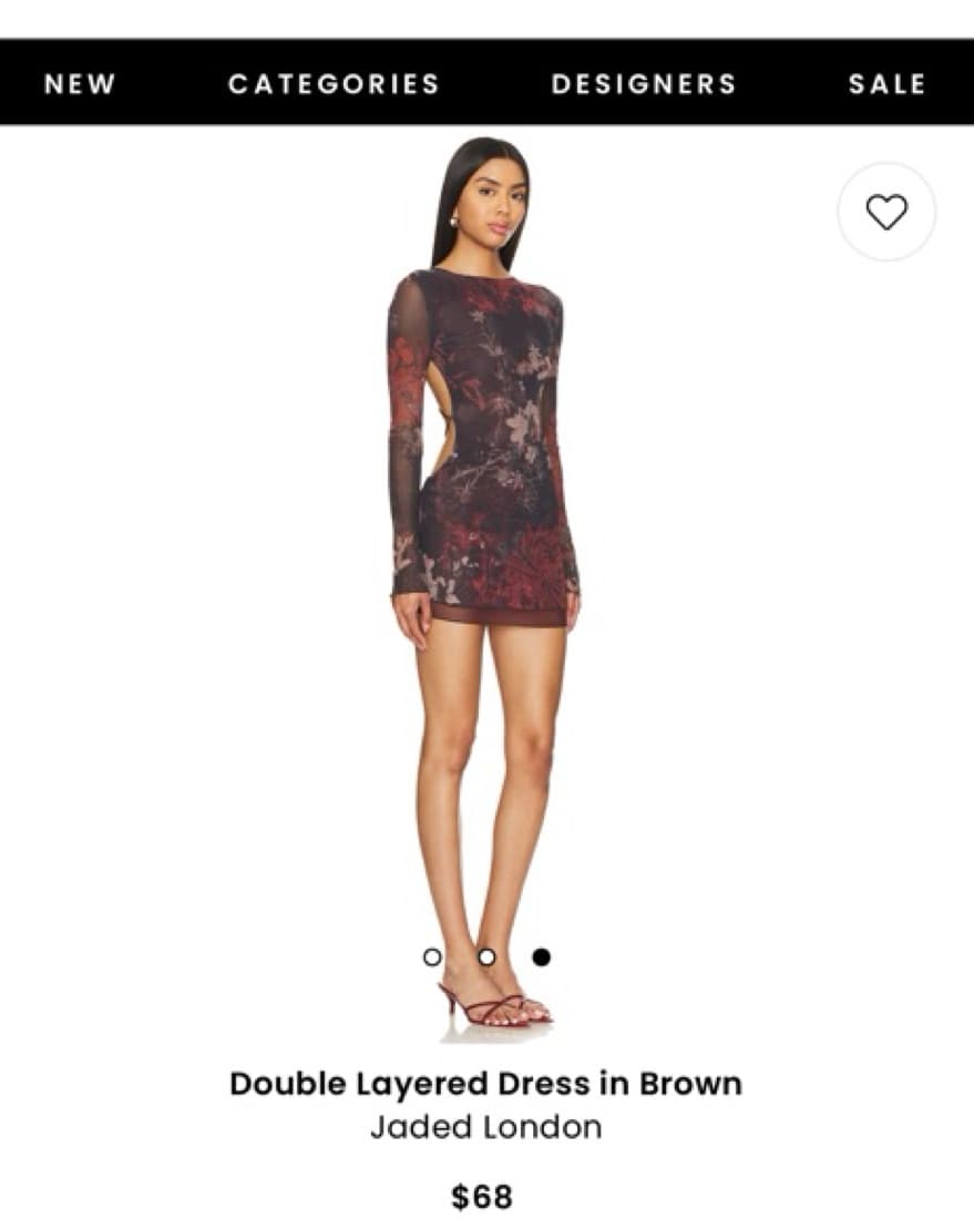 Jaded London Double Layered Dress Brown - Image 5
