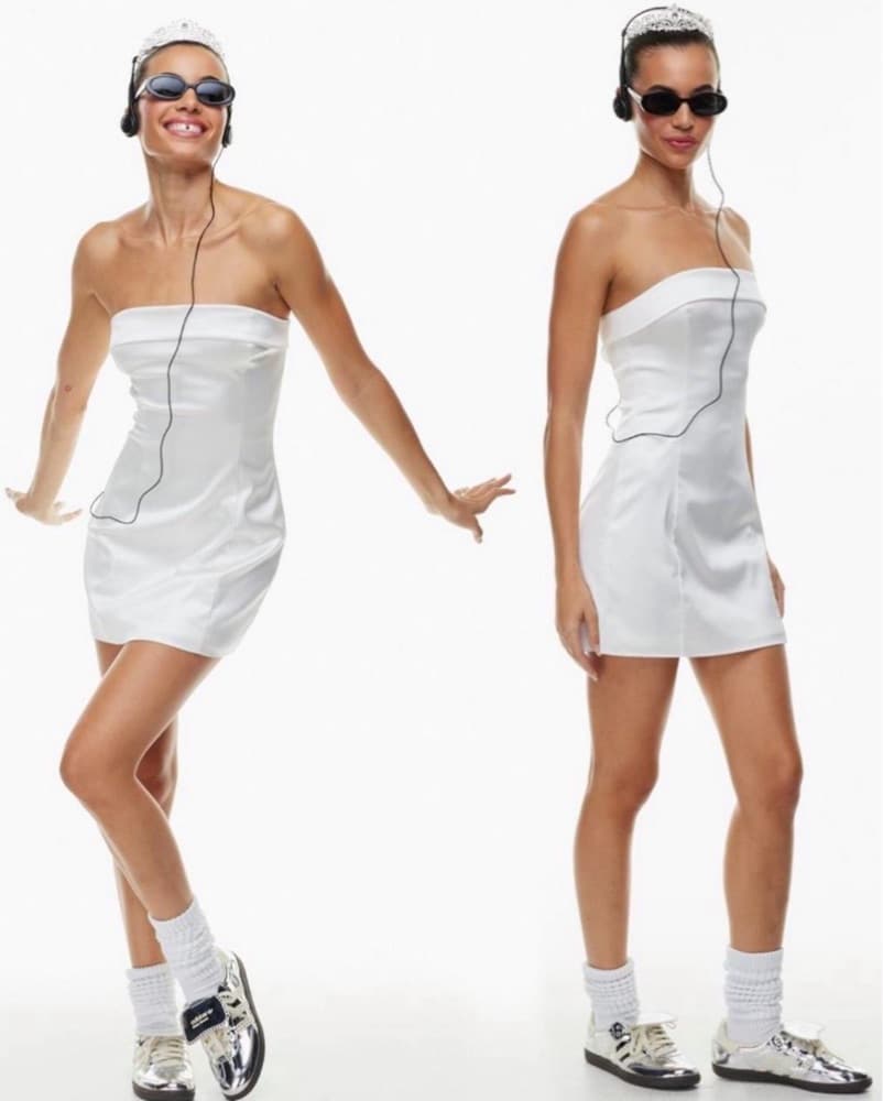 Aritzia White Strapless Dress - Image 3