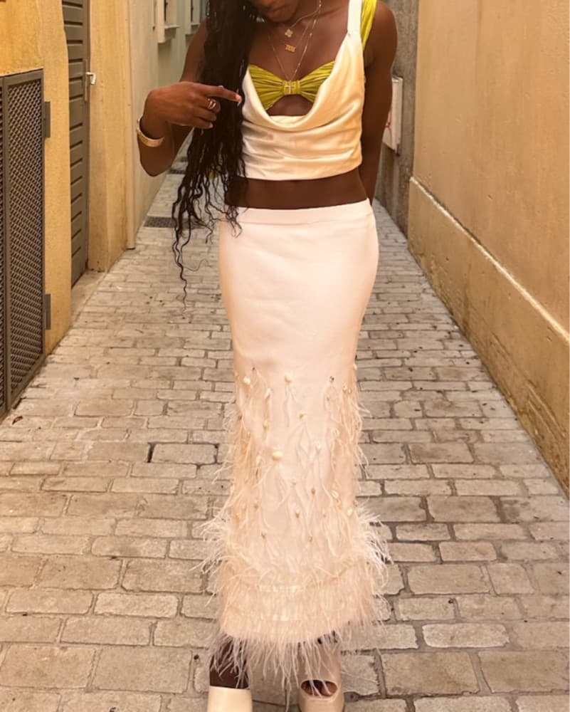 Staud Shell And Feather Maxi Skirt - Image 1