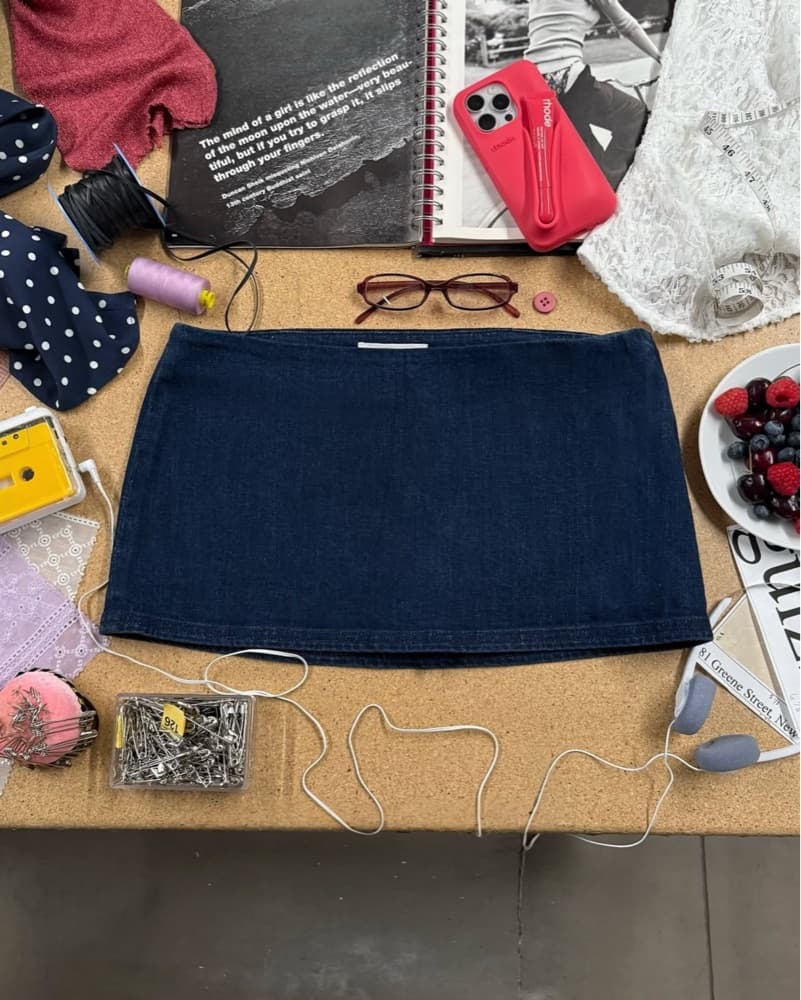 Guizio Micro Mini Denim Skirt  - Image 1