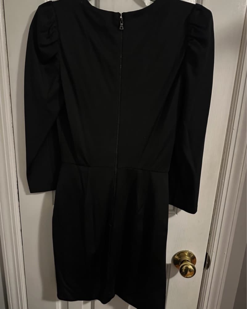 Alice & Olivia Black Ruched Mini Dress - Image 5