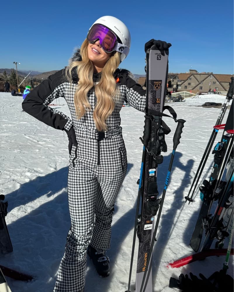 Chic Houndstooth Ski Jumpsuit - Image 2