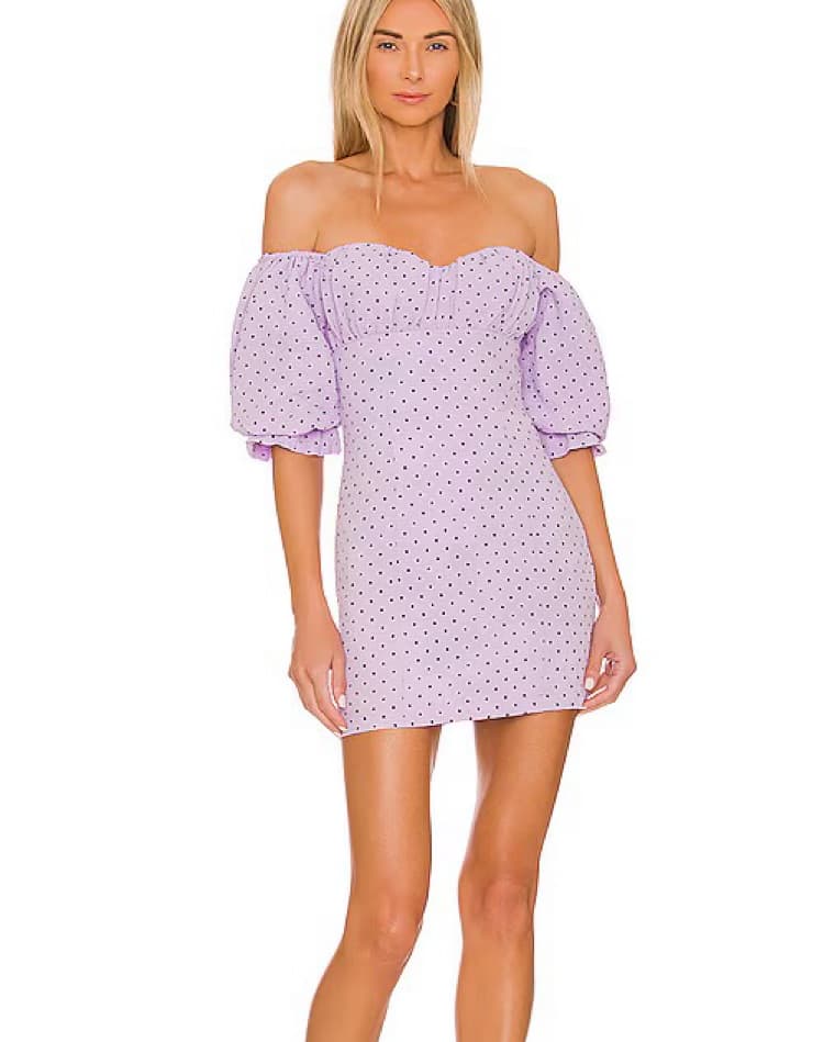 Ashling Mini Dress in Lilac Dot - Image 1