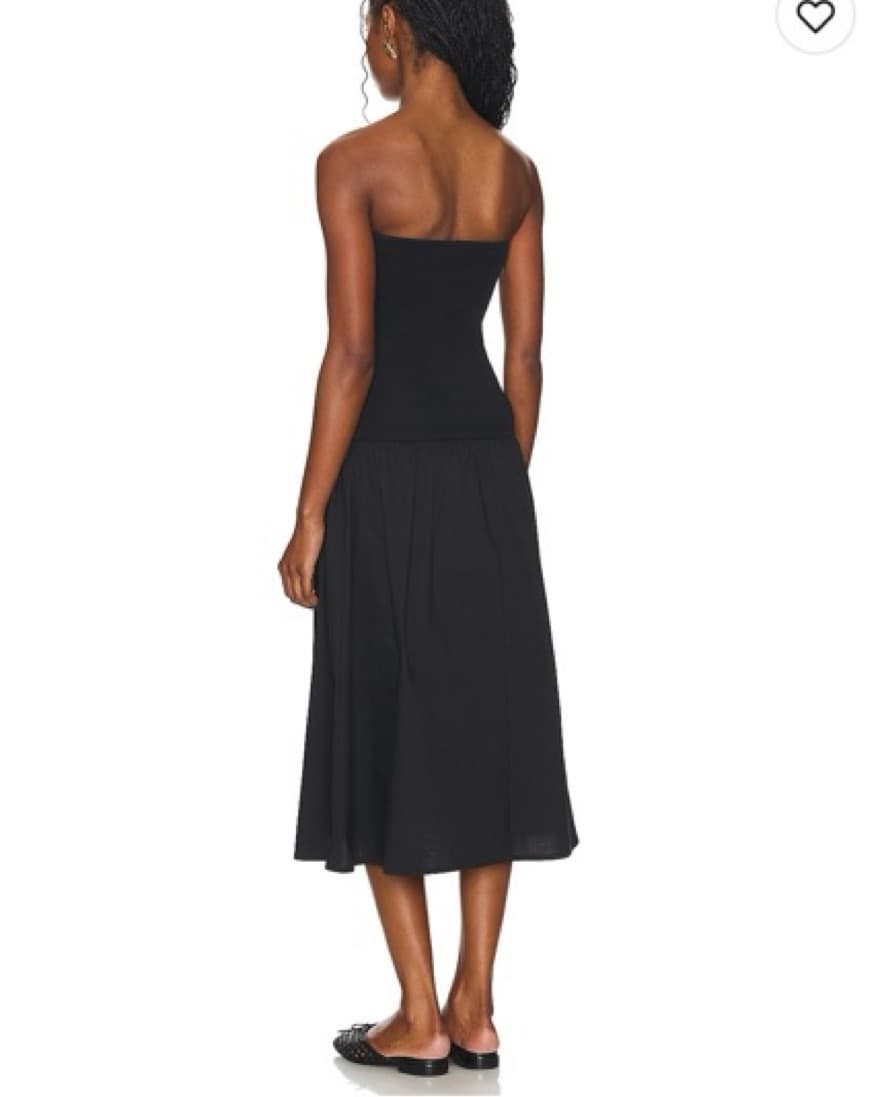 Ribbed Midi Dress in Black - Image 3
