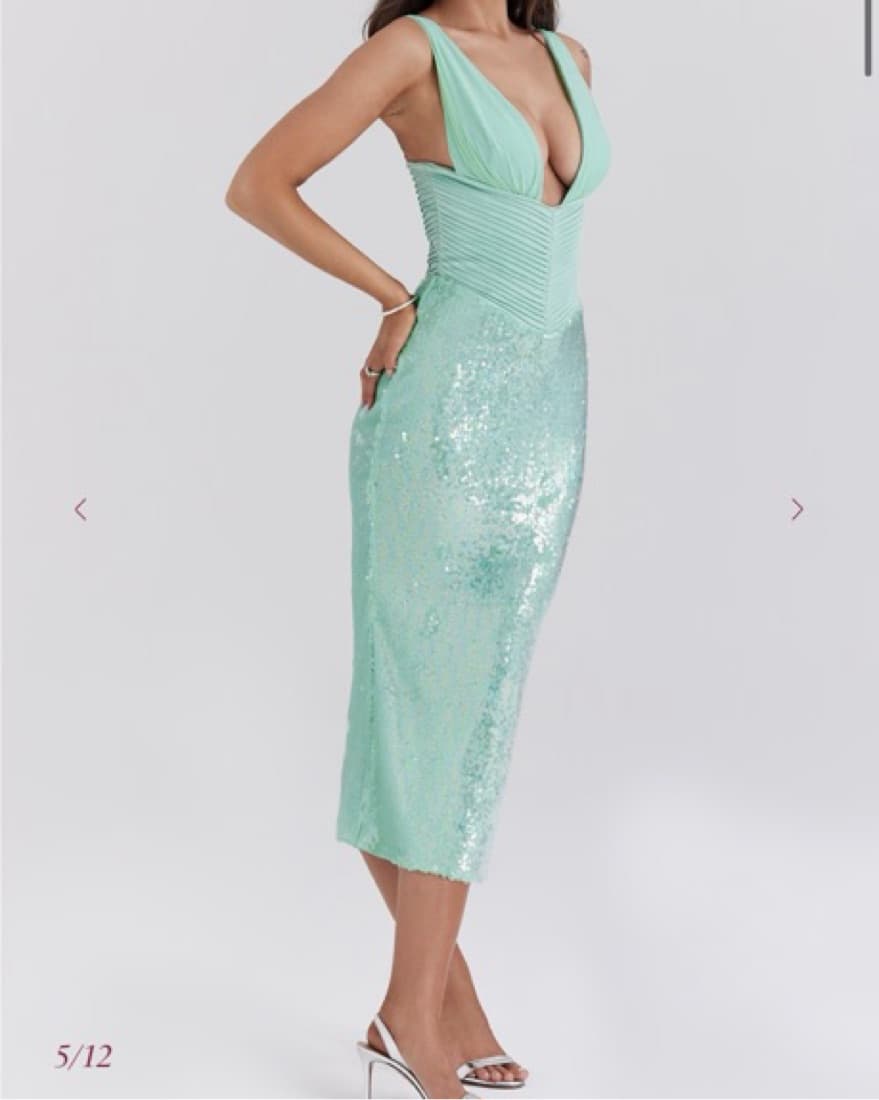 House Of CB Thala Seafoam Midi - Image 3