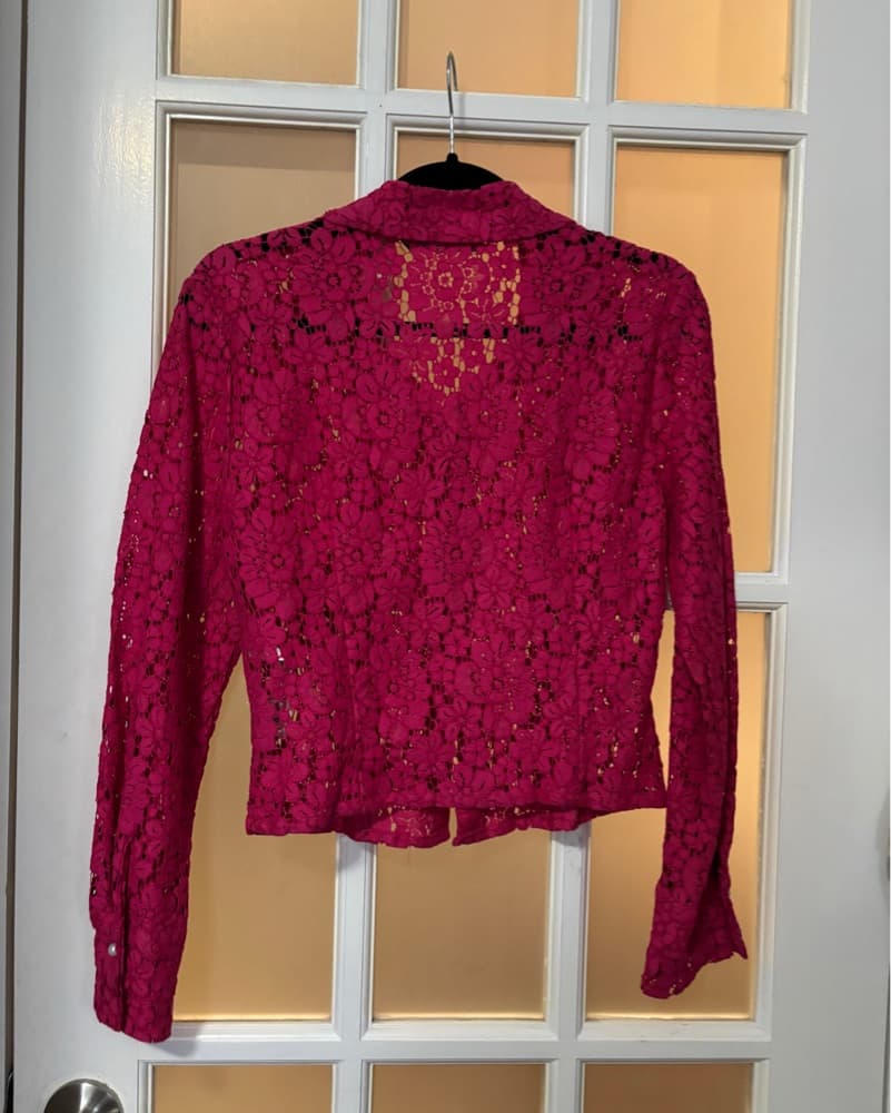 Zara Fushia Lace Top - Image 4