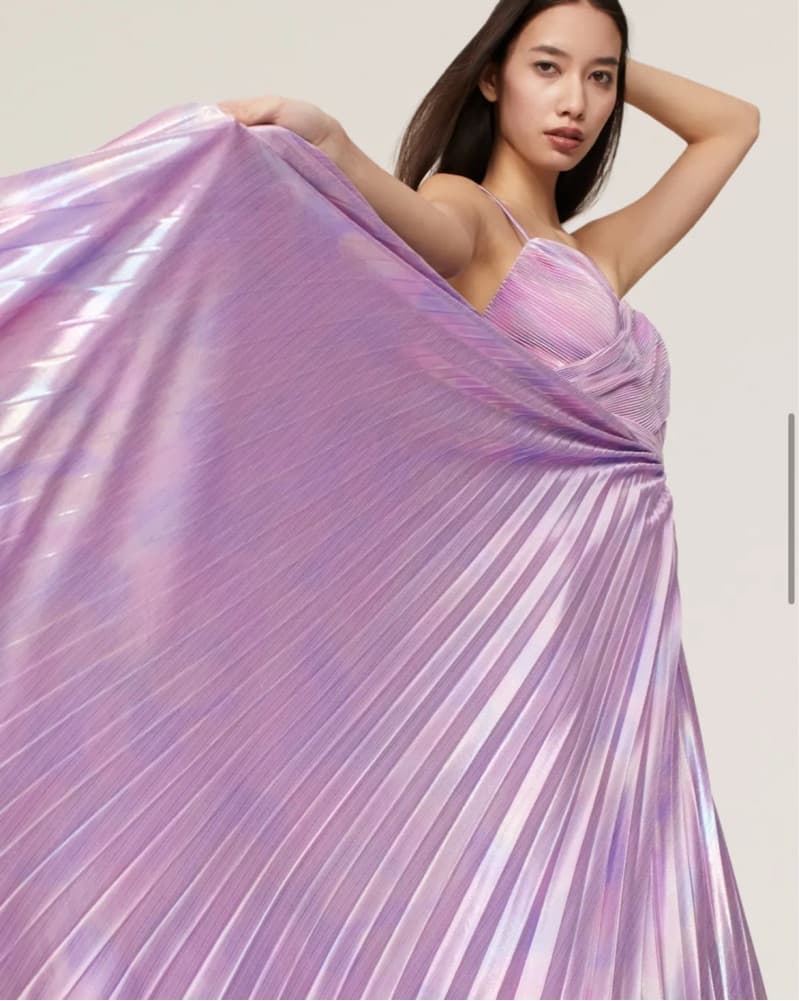 Ieena Mac Duggal Iridescent Pleated Maxi - Image 6