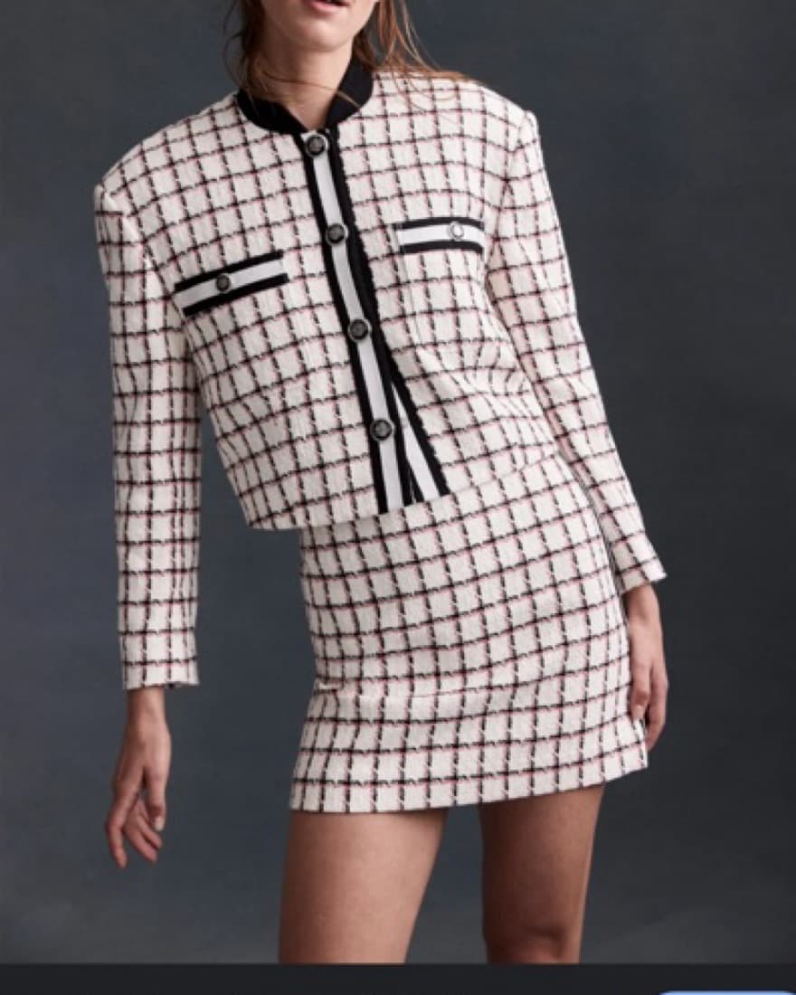Chic Tweed Jacket and Skirt Set - Image 1