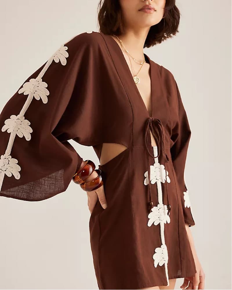 Celandine Brown Mini Dress  - Image 2