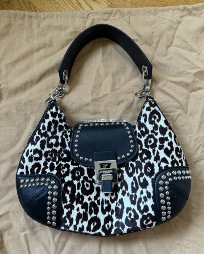 Leopard Calf Hair and Studded Bag - Image 2