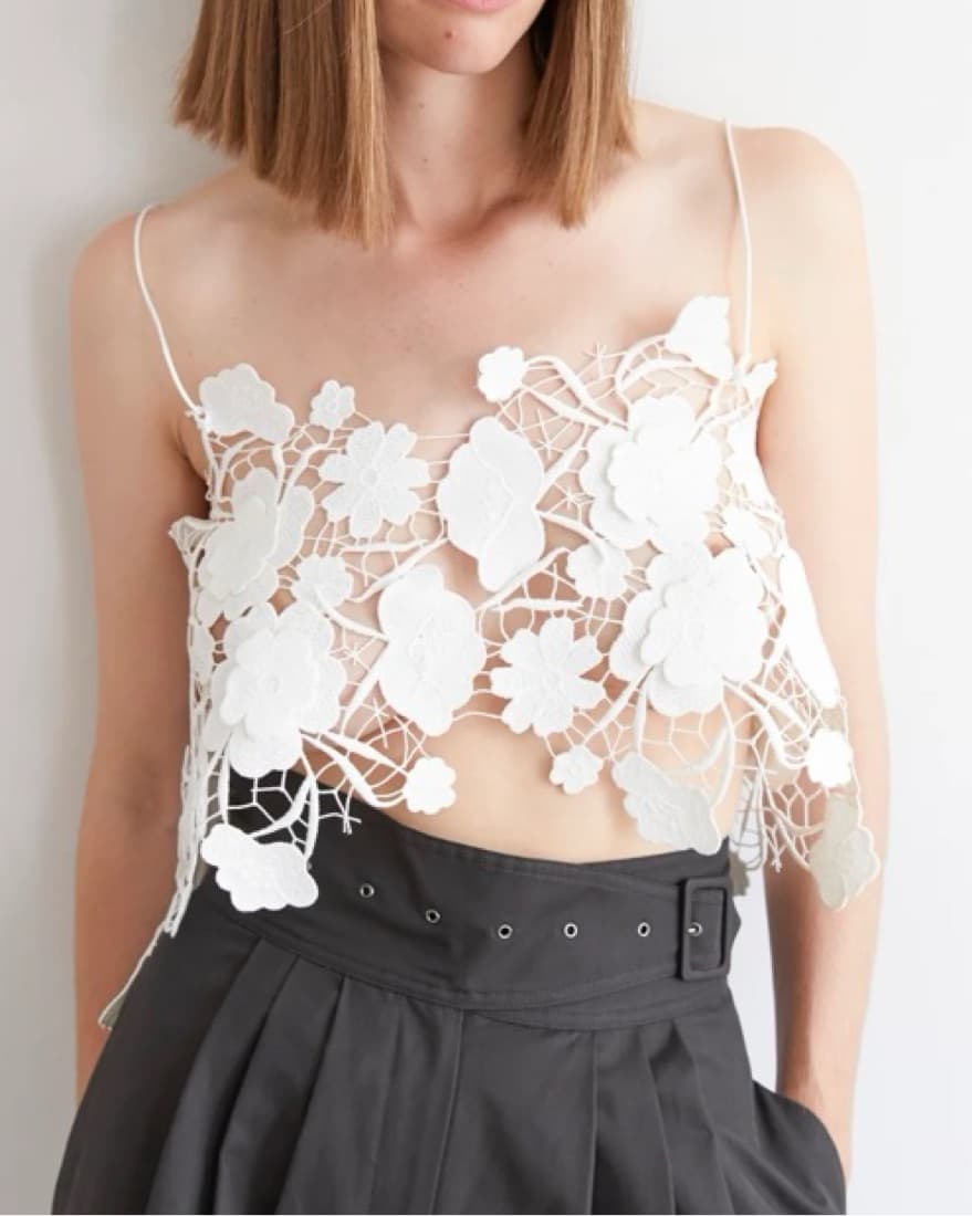 Birrot White Floral Lace Top - Image 2