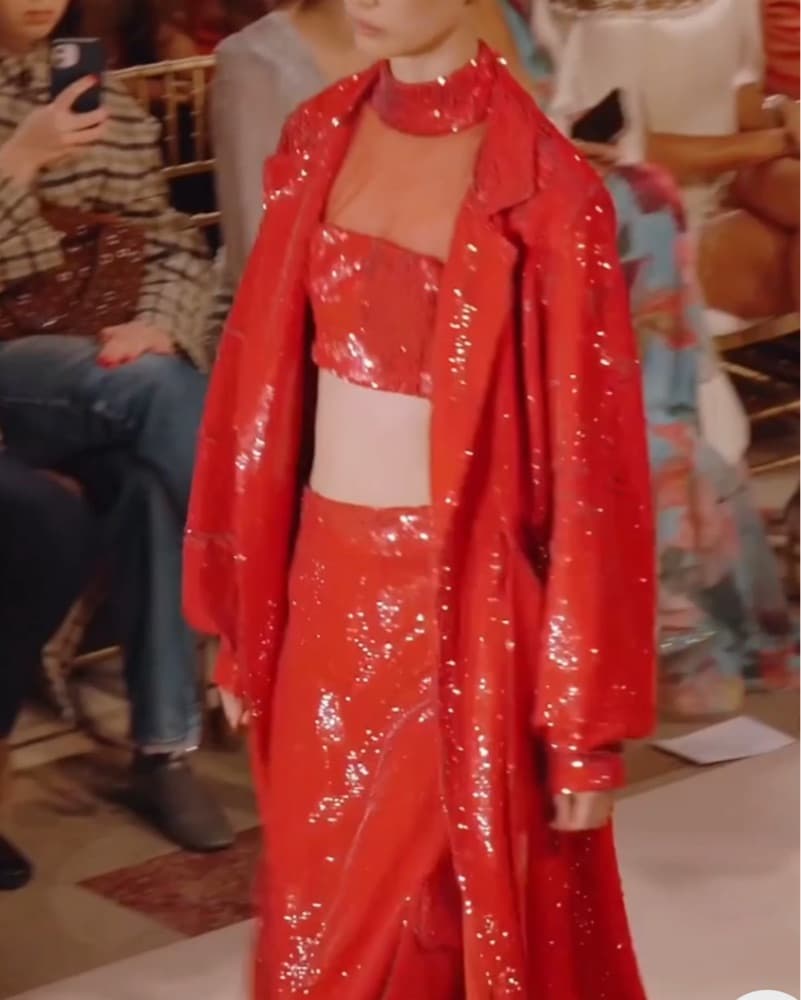 PatBo Red Sequin Midi Dress - Image 6