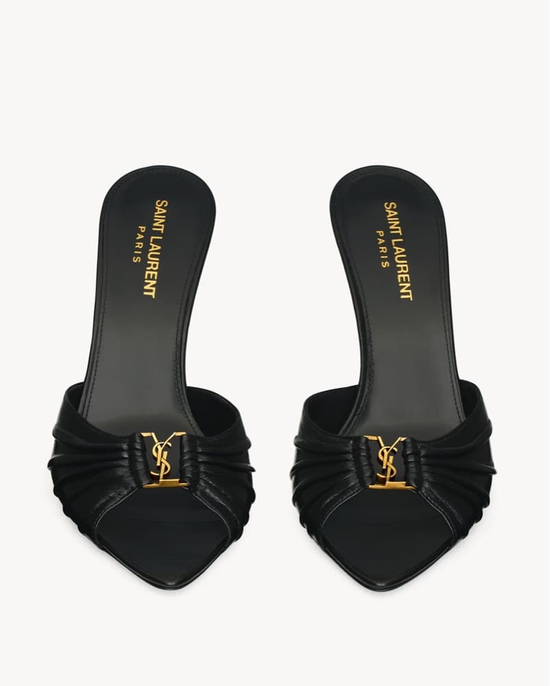 YSL Ruched Black Babylone Mules - Image 2
