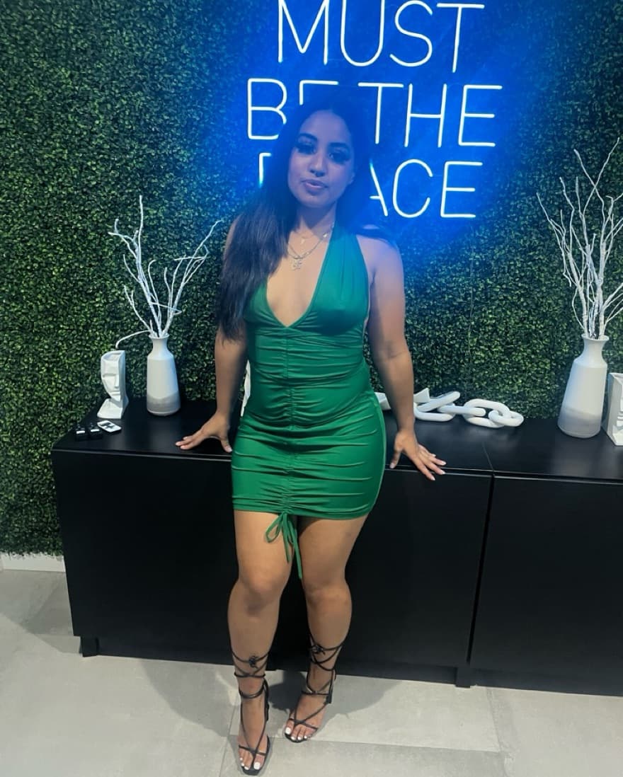 Solid Color Mini Dress - Image 1