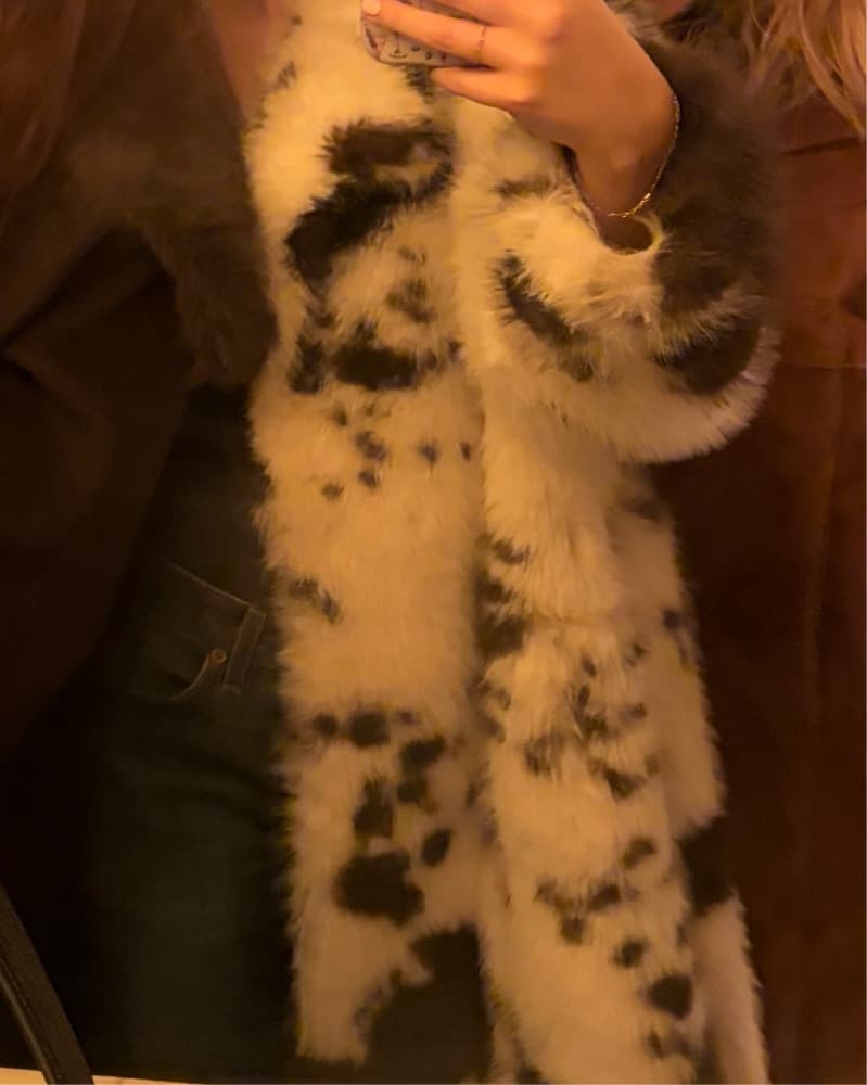 Cow Print Fur Coat - Image 2