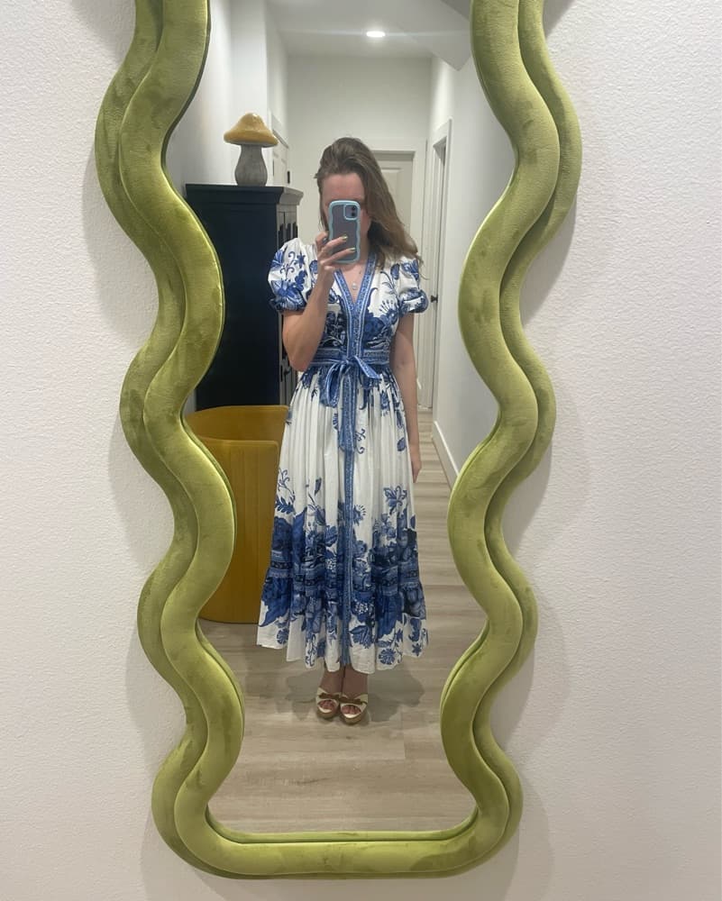 Blue & White Maxi Dress Antonio Melanie - Image 3
