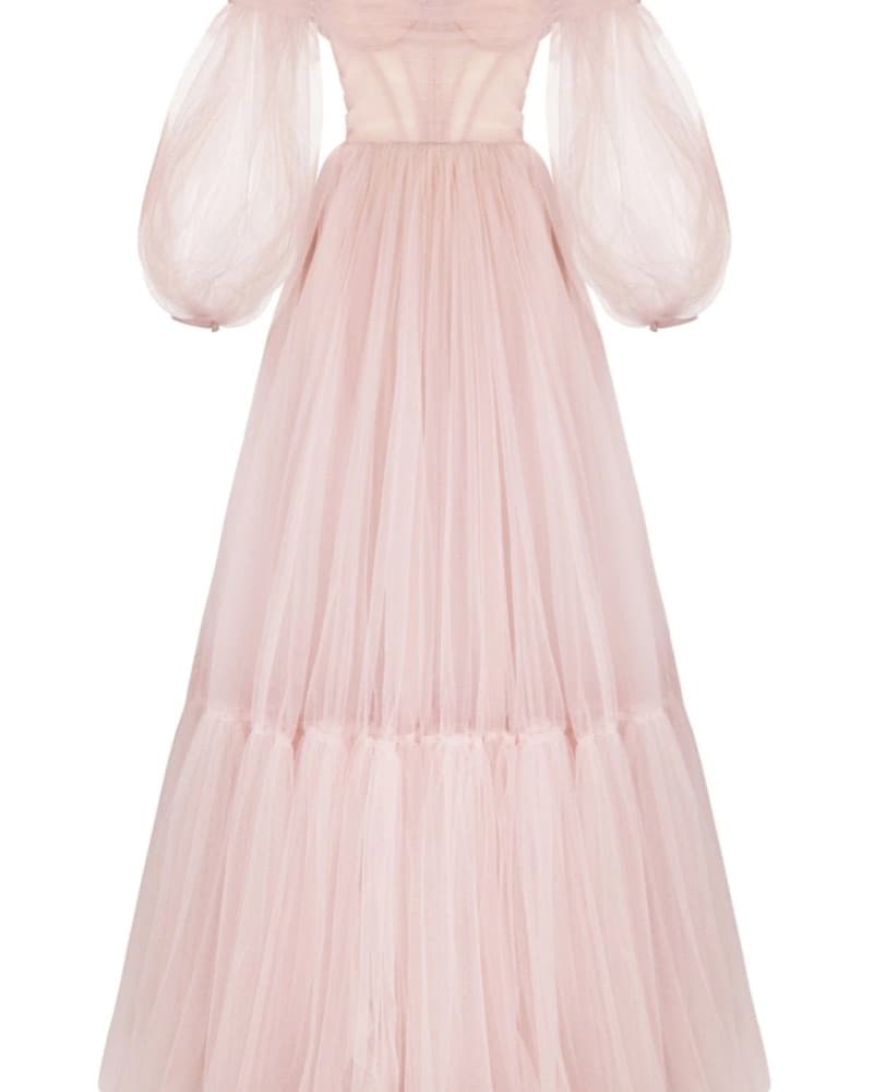 Misty Rose Sheer Maxi Tulle Dress  - Image 5