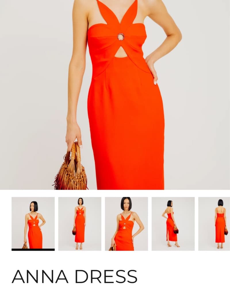 Red Flower Top Midi Dress - Image 2