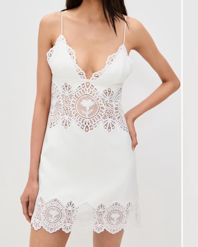 Retrofete White Mini Dress - Image 2