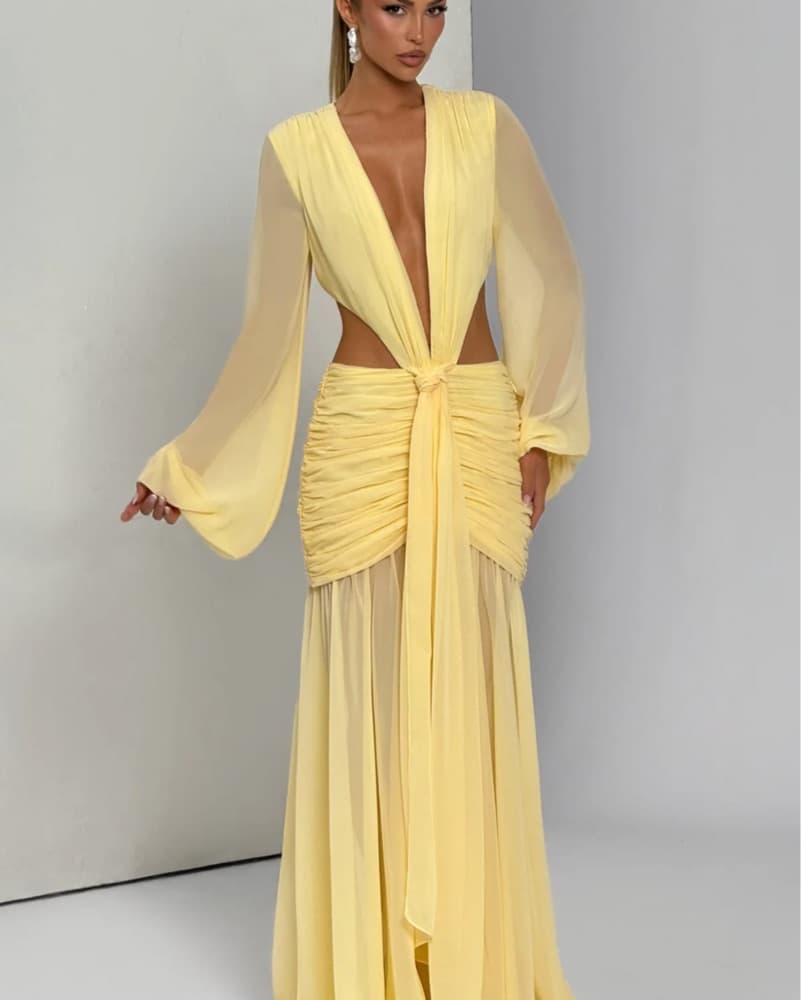 Striking Yellow Maxi Dress - Image 2