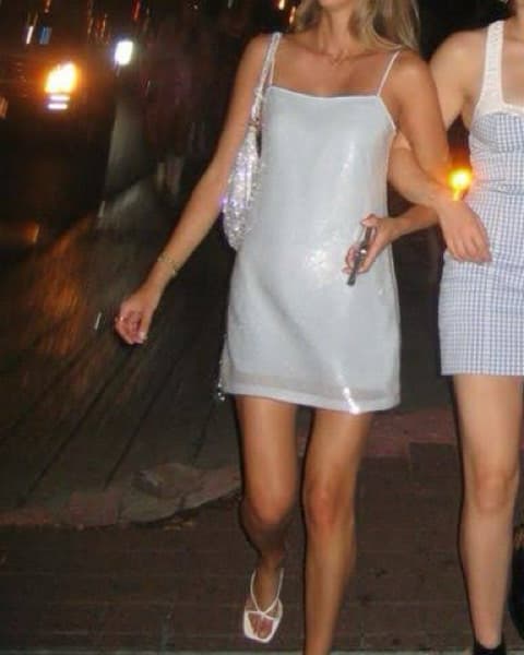 Light Blue Sequin Mini Dress  - Image 2