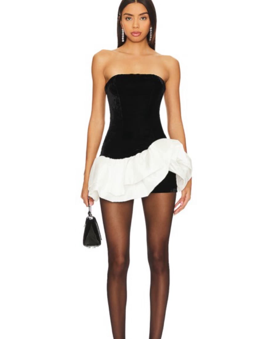 NBd Ella Strapless Ruffle Dress - Image 1