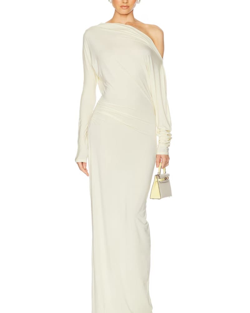 Elegant One-Shoulder Maxi Dress - Image 1