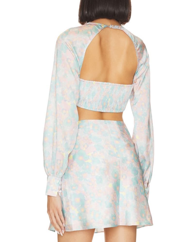 Pastel Tie-Dye Crop Top and Mini Skirt Set - Image 3