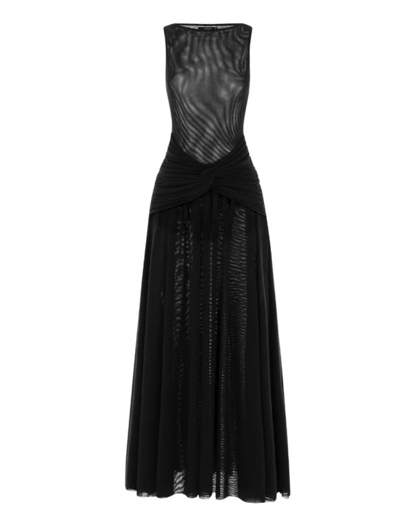 Mesh Teost Waist Maxi Dress - Image 4