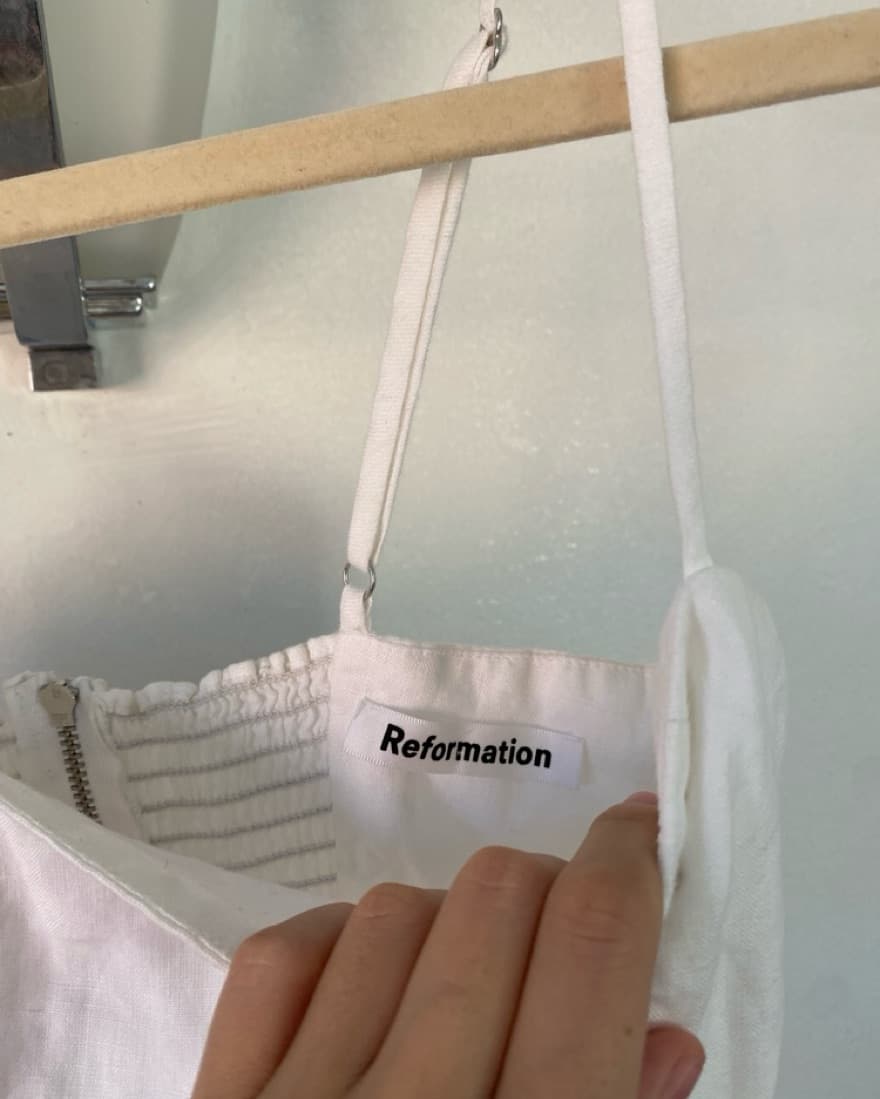 Reformation White Linen Kiernan Dress - Image 4