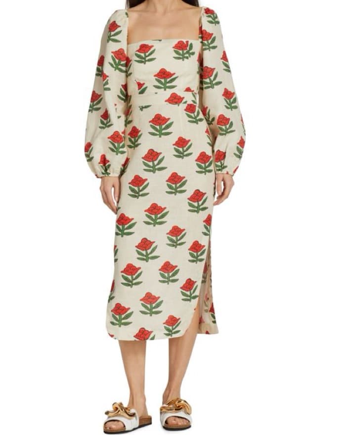 Rhode Lottie Floral Midi Dress - Image 1