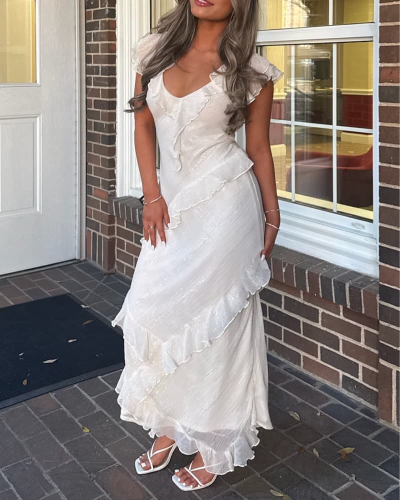 White Sheer Midi/Maxi Dress - Image 2
