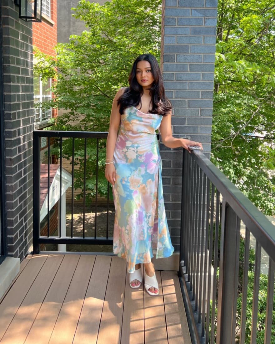 Pastel Floral Printed Maxi Dress - Image 1