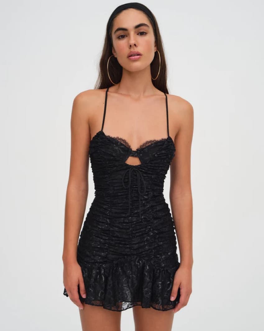 For Love & Lemons Black Lace Mini Dress  - Image 1