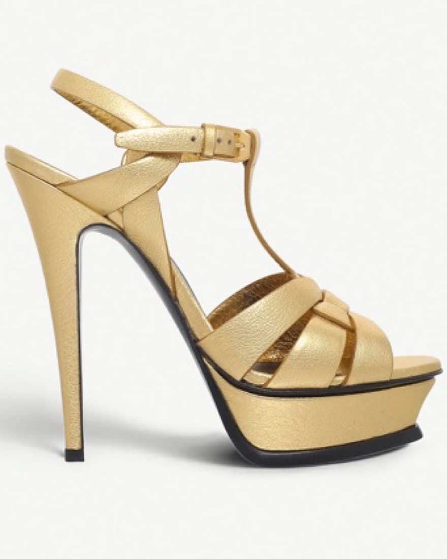 Gold/Nude YSL Platform heels - Image 2