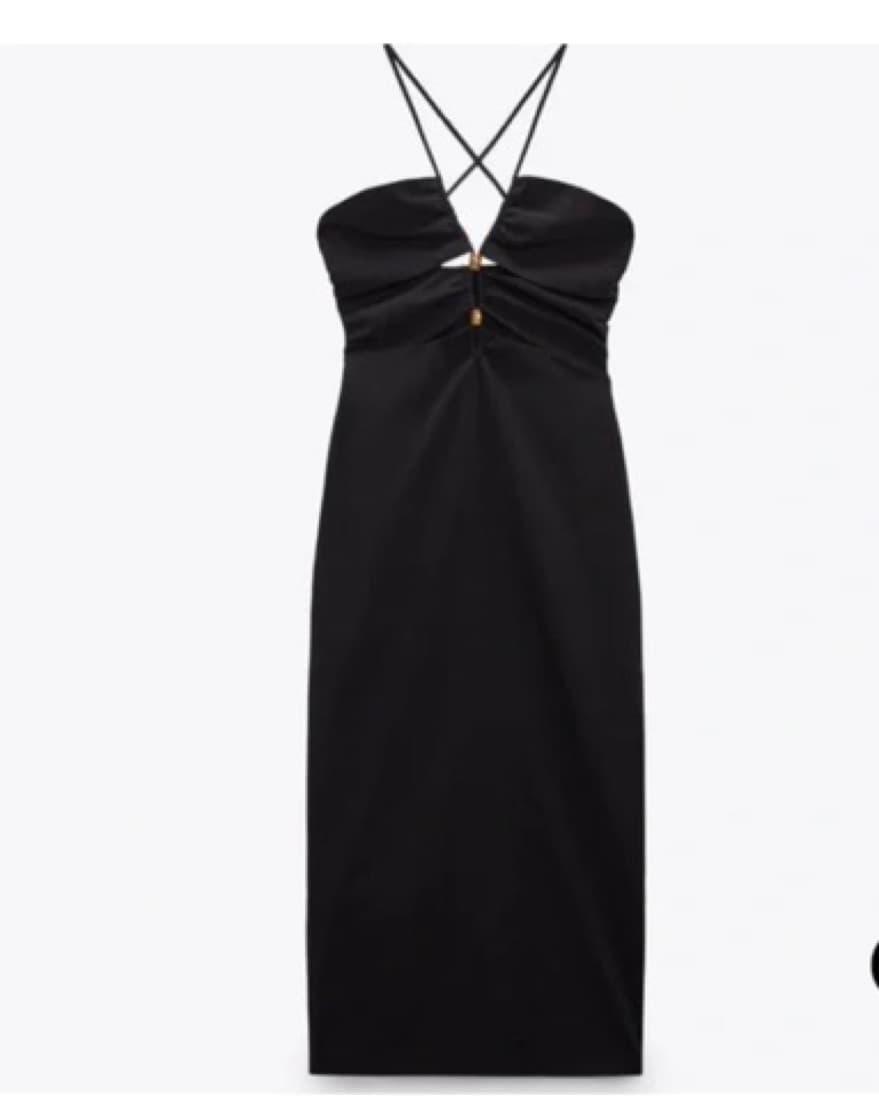Black Zara Cut Out Dress - Image 2