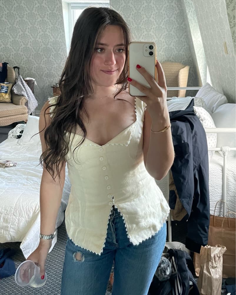 Reformation Linen Top Viola Top - Image 2