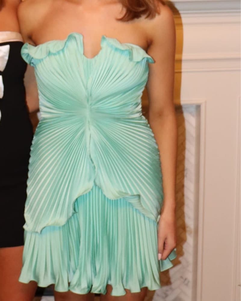 AMUR Seafoam Noa Pleated Mini Dress - Image 2