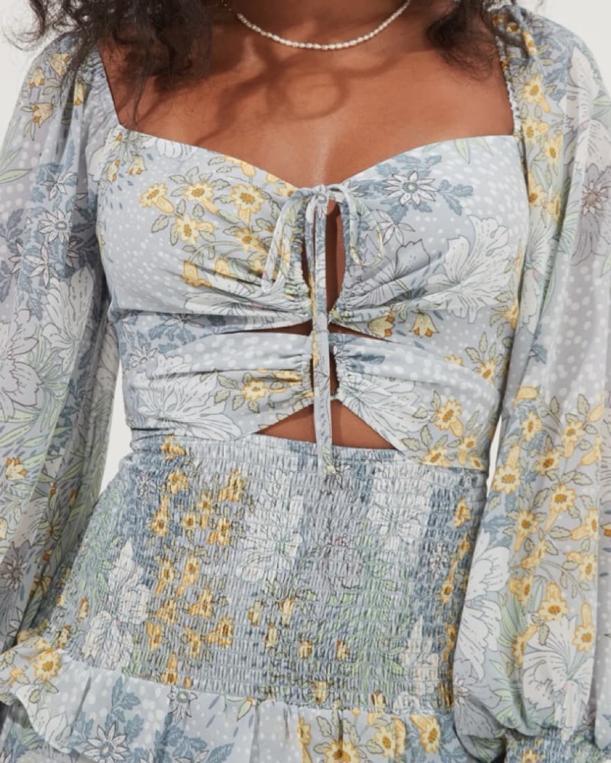 Marietta Floral Cinched Bust Mini Dress - Image 3